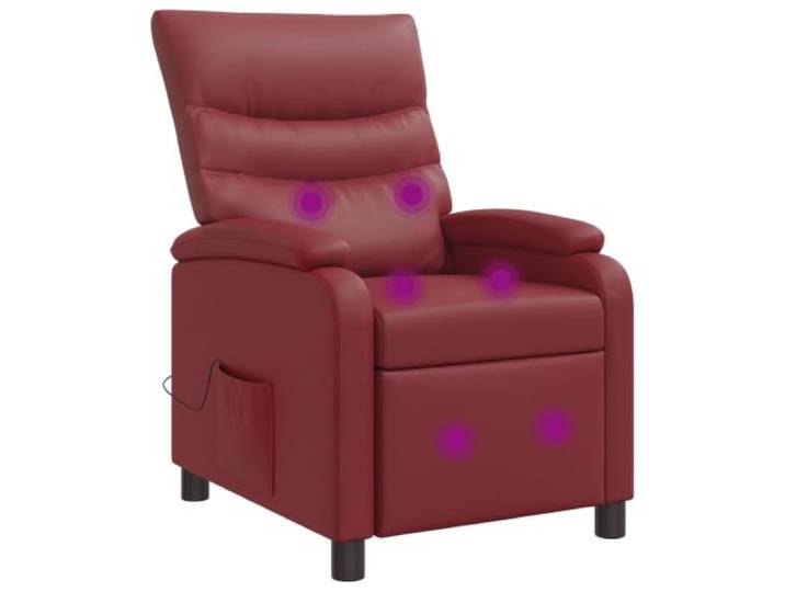 Massage Relaxsessel Weinrot Kunstleder Verstellbare Rückenlehne 115°-160°, Metall- und Holzwerkstoffrahmen, Schaum- und Faserfüllung, pflegeleicht