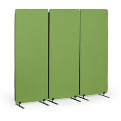 Akustik-Trennwand 160 x 60 cm, 3 Stück pro Packung, 100% Polyester, Reißverschlussverbindungen, grün