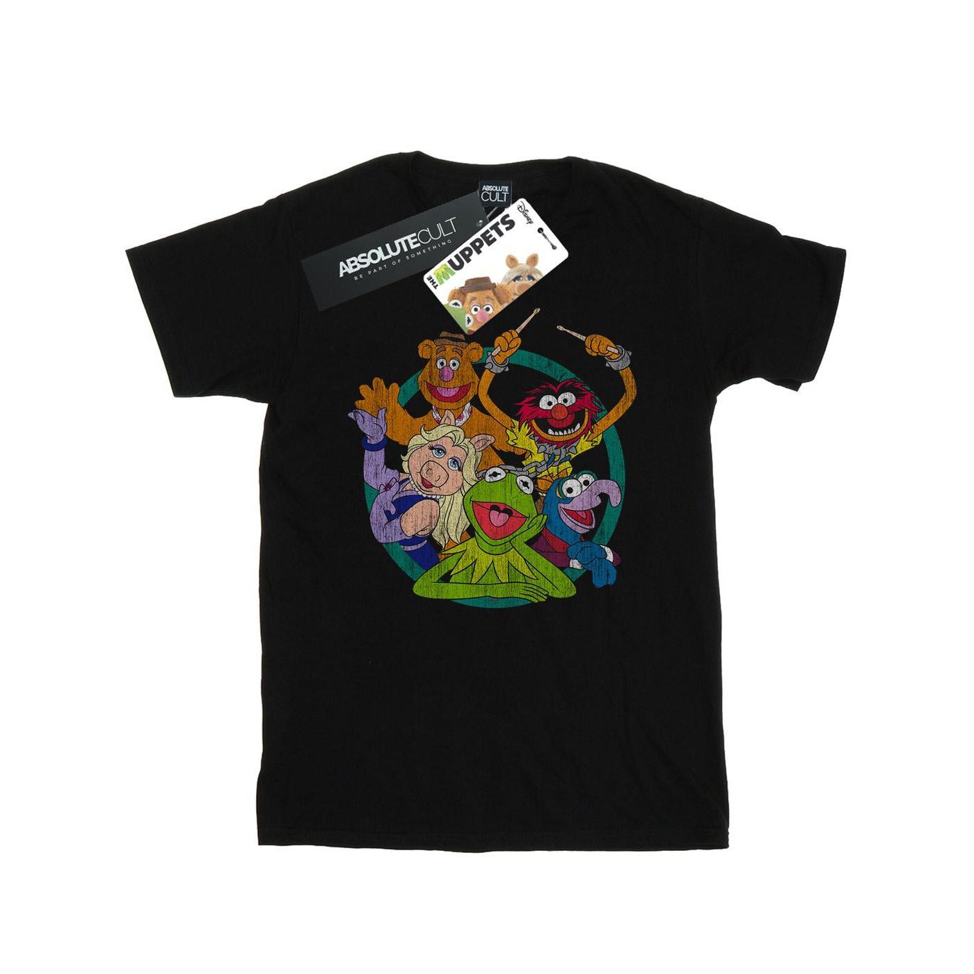 Disney Jongens The Muppets Groep Cirkel T-Shirt (Zwart)
