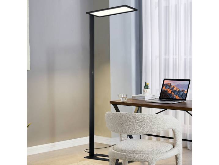 Stehlampe Taronis PRIOS, dimmbar, schwarz, für Arbeitszimmer / Büro, Aluminium, Modern