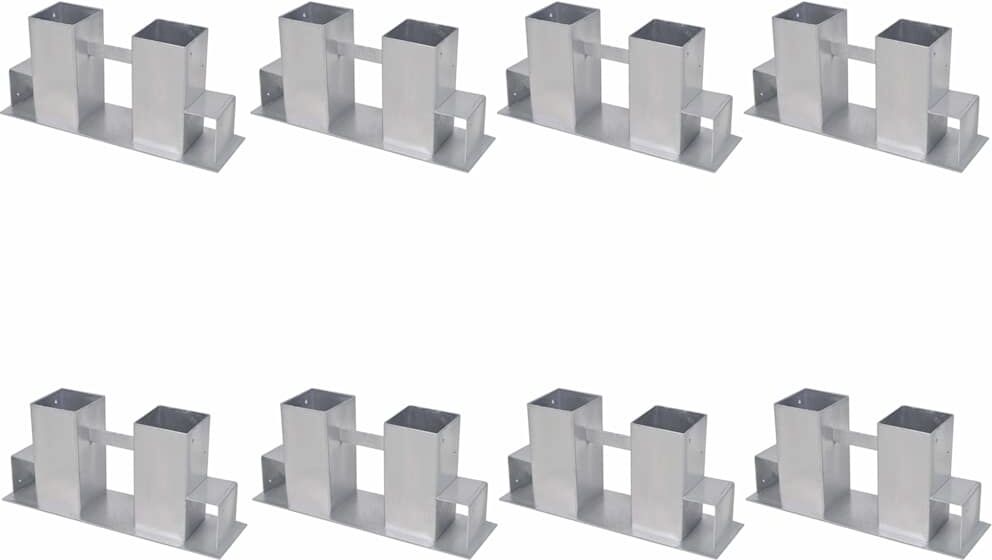 vidaXL Aide d'empilage du bois de chauffage 8 pcs Acier Argenté