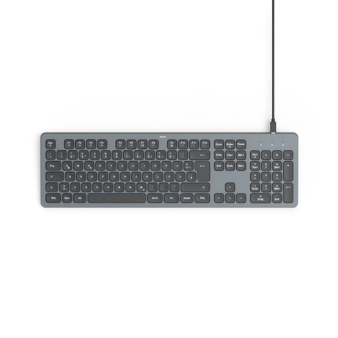 Hama Heimbüro Tastatur QWERTZ USB (Schwarz/Dunkles Grau) 173058 CK-400 00173058