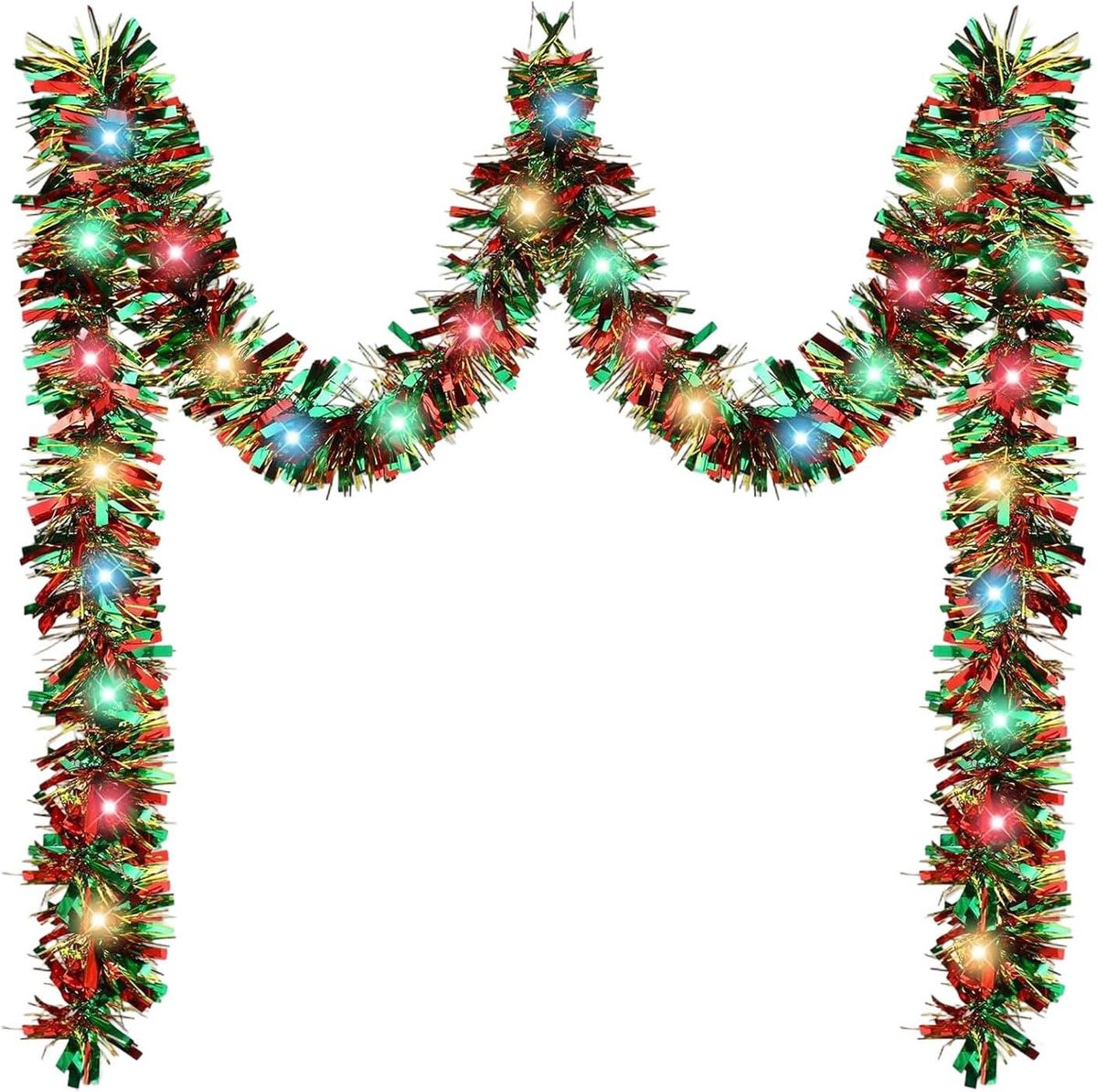 Kleurrijke Engelenhaar Slinger van 15 Meter - Herbruikbare Kerstguirlande voor Feestelijke Decoratie