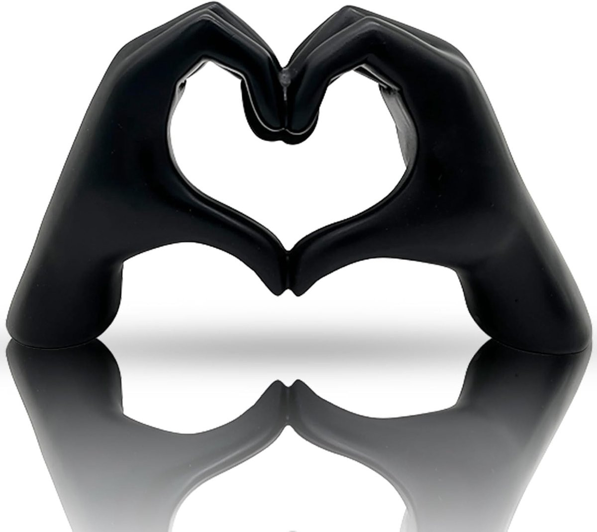 Liefde hand beeld sculptuur decoratie zwart - B/D/H: 245 x 8 x 14 cm