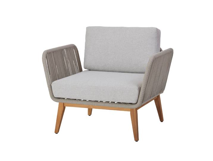 Diamond Garden Milos Lounge-Sessel Teak/Rope inkl. Kissen