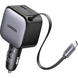 UGREEN EC603 90W Car Charger Kfz Ladegerät 90 W 2x USB-C®, 1x USB-A Grau KFZ, LKW aufwickelbares USB-C®-Kabel 55909B