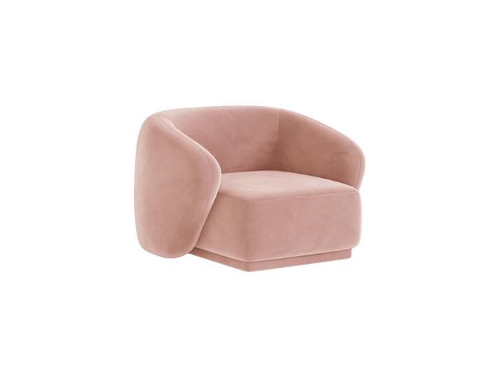 Design Sessel Jane Samt Rosa chosen by Bloomingloft