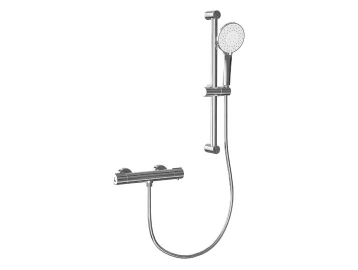 Robinet de douche mural pour salle de bain, mitigeur thermostatique pour baignoire, système de douche avec 3 modes (pluie, main)