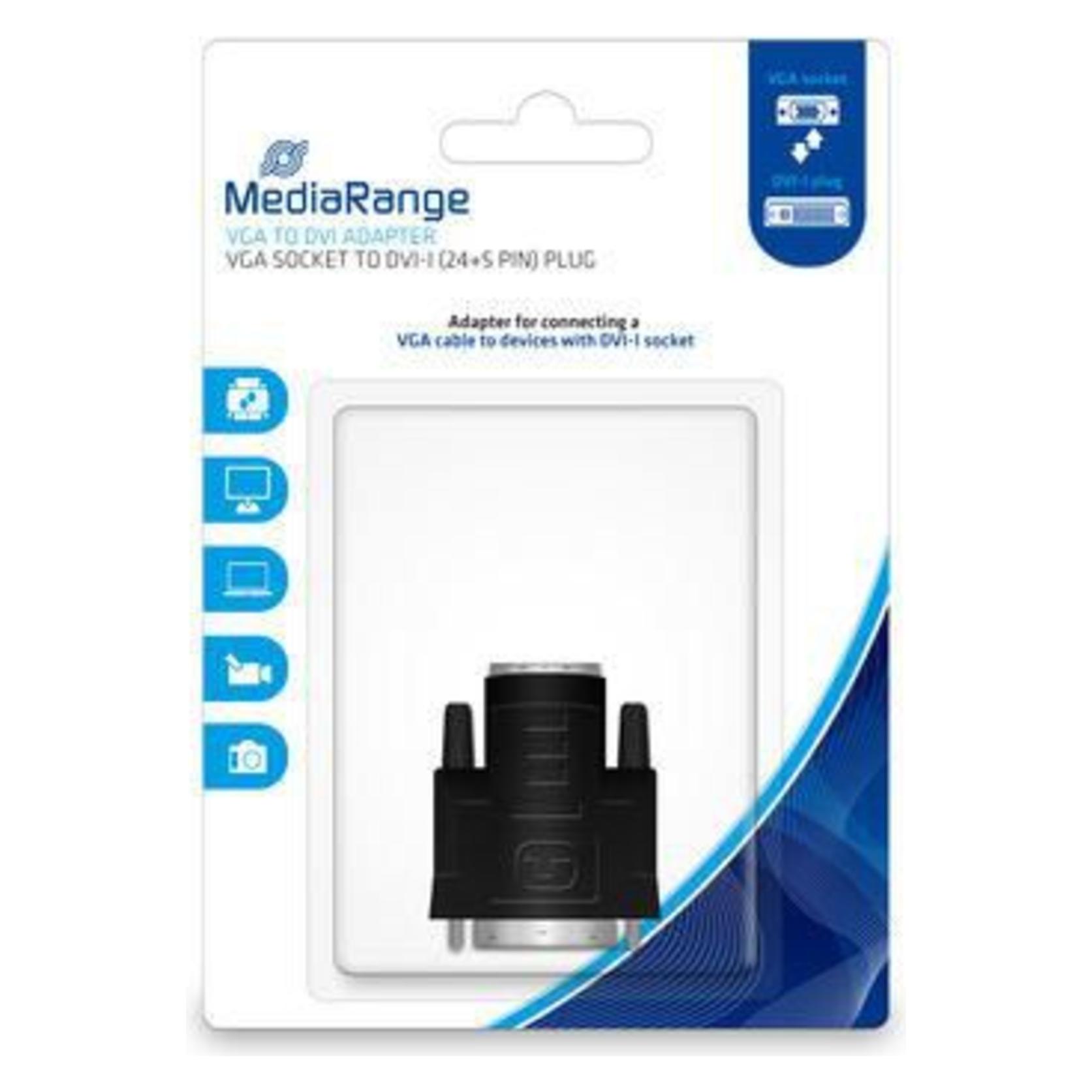 MediaRange VGA Buchse/DVI-I Stecker (24+5-polig) schwarz (VGA) (MRCS172)