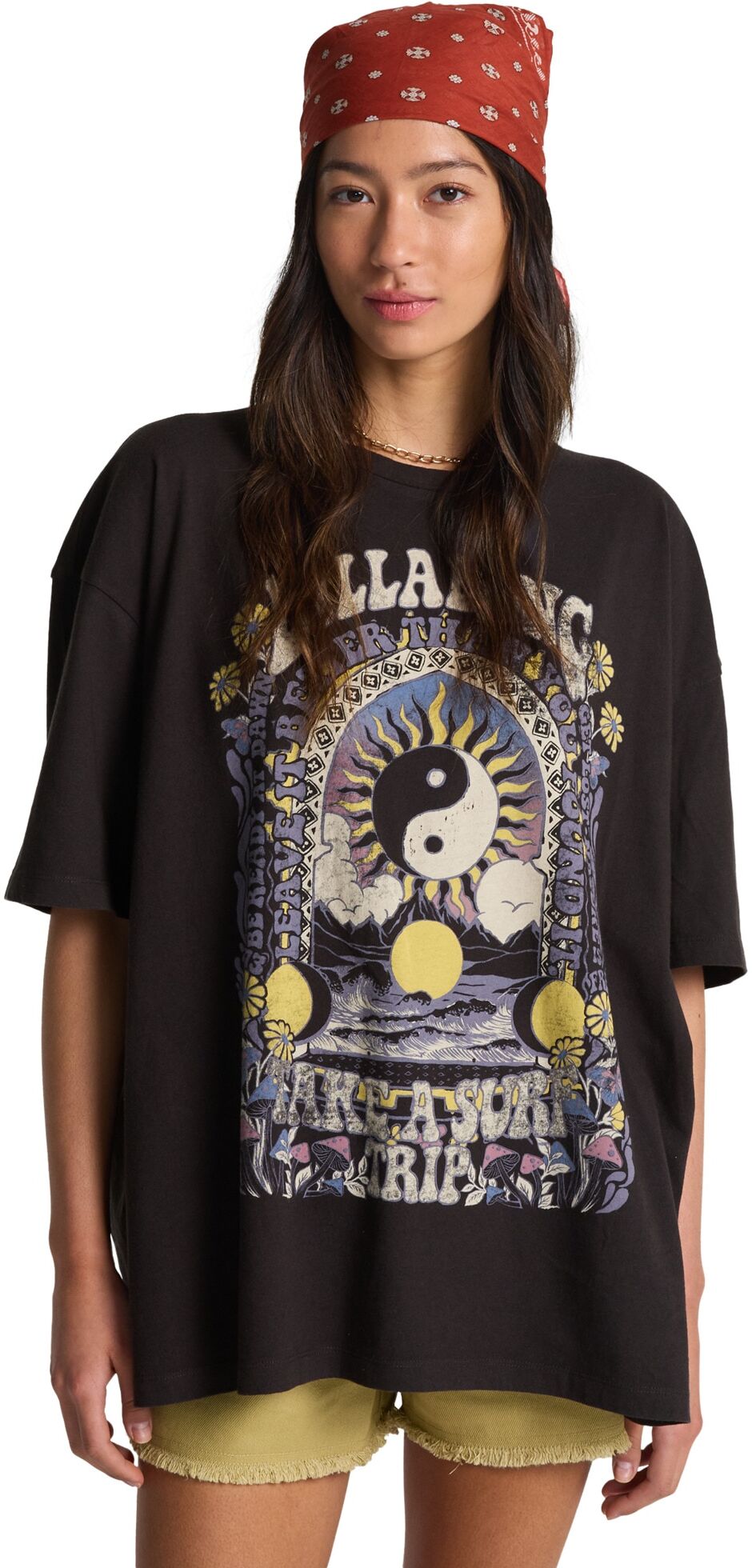 Billabong Camiseta de mujer Surf Trip .  Negro