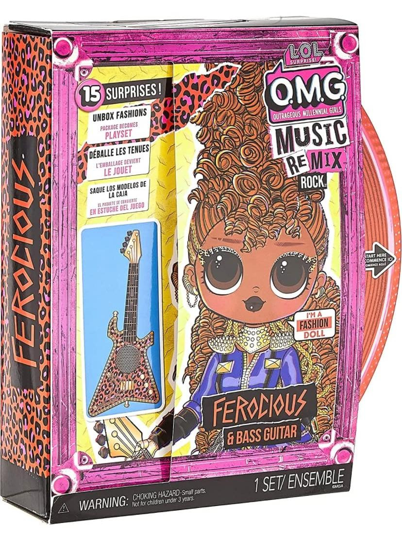 L.O.L. Surprise OMG Remix Rock Ferocious en Bass Guitar Pop poppen van MGA