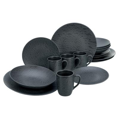 CreaTable Schiefer Schwarz Kombiservice 16-tlg Steinzeug