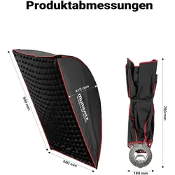 Multiblitz Softbox SF-60x90 Bowens Diffusor Grid Foto Soft Box Studiolicht (Softbox), Softbox + Reflektor