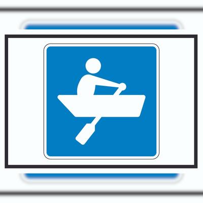 HB-Druck Ruderboote erlaubt Symbol A5 (148x210mm)