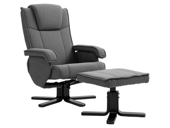 HOMCOM Relaxsessel mit Hocker, drehbarer Fernsehsessel mit Liegefunktion