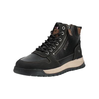 Schnürstiefelette MUSTANG SHOES "Mustang Shoes Stiefelette Lederimitat", Damen, Gr. 41, schwarz, Lederimitat, Schuhe Schnürstiefelette