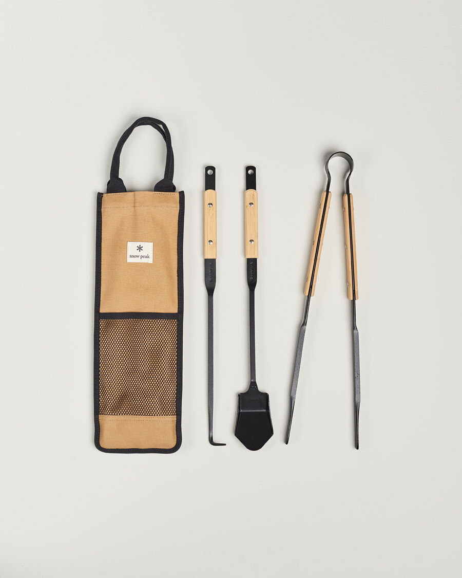 Snow Peak Fire Tool Set Pro Steel/Bamboo men One size Beige