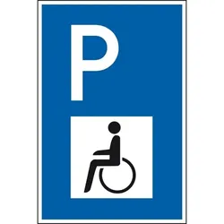 Schild I Parkplatzschild mit Behindertensymbol, spitze Ecken, Aluminium, 400x600mm