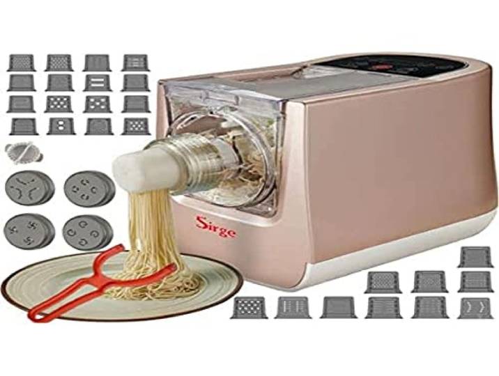 Sirge PASTARIT30 Nudelmaschine 300 W – 30 Trafile – bis zu 900 g Teig – vertikale und horizontale Extrusion – 4 automatische Programme + 2 Handbücher – Kit Ravioli gratis