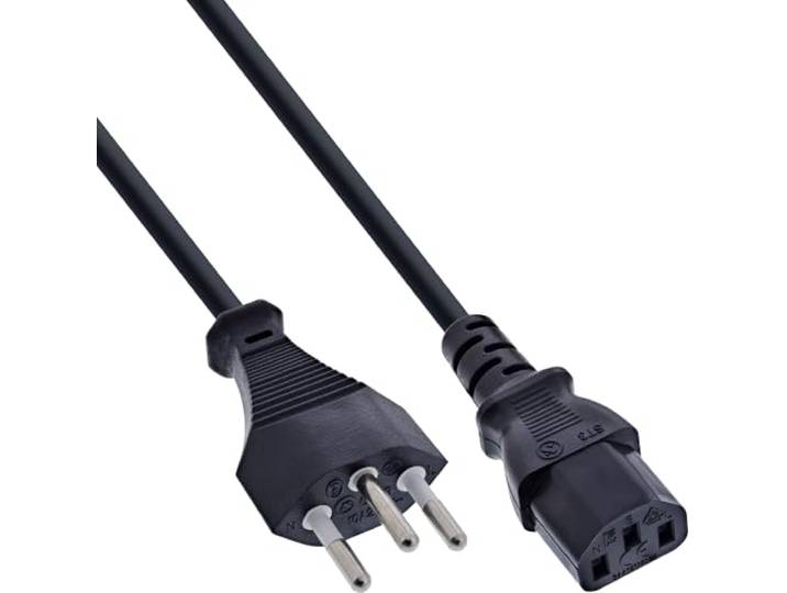 InLine 16650C netsnoer, netstekker Zwitserland op IEC-stekker C13, 0,5m