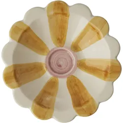 RICE Kleine Keramik Dipschale handbemalt, Ø 12 cm, gelb
