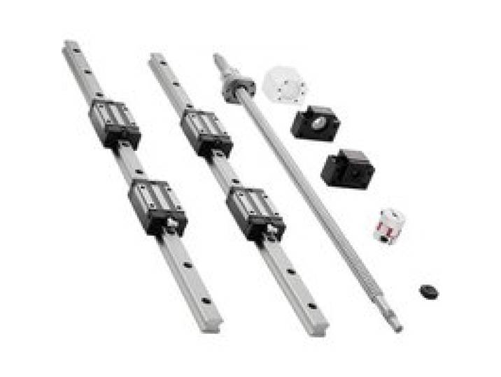VEVOR Rail de Guidage Linéaire HGR20 Rails Linéaires 600 mm 2 PCS Blocs Roulement à Billes Intégrés 4 PCS pour Bricolage Tours Routeurs CNC, avec Support Extrémité BF12/BK12, Coupleur, Boîtier d'Écrou