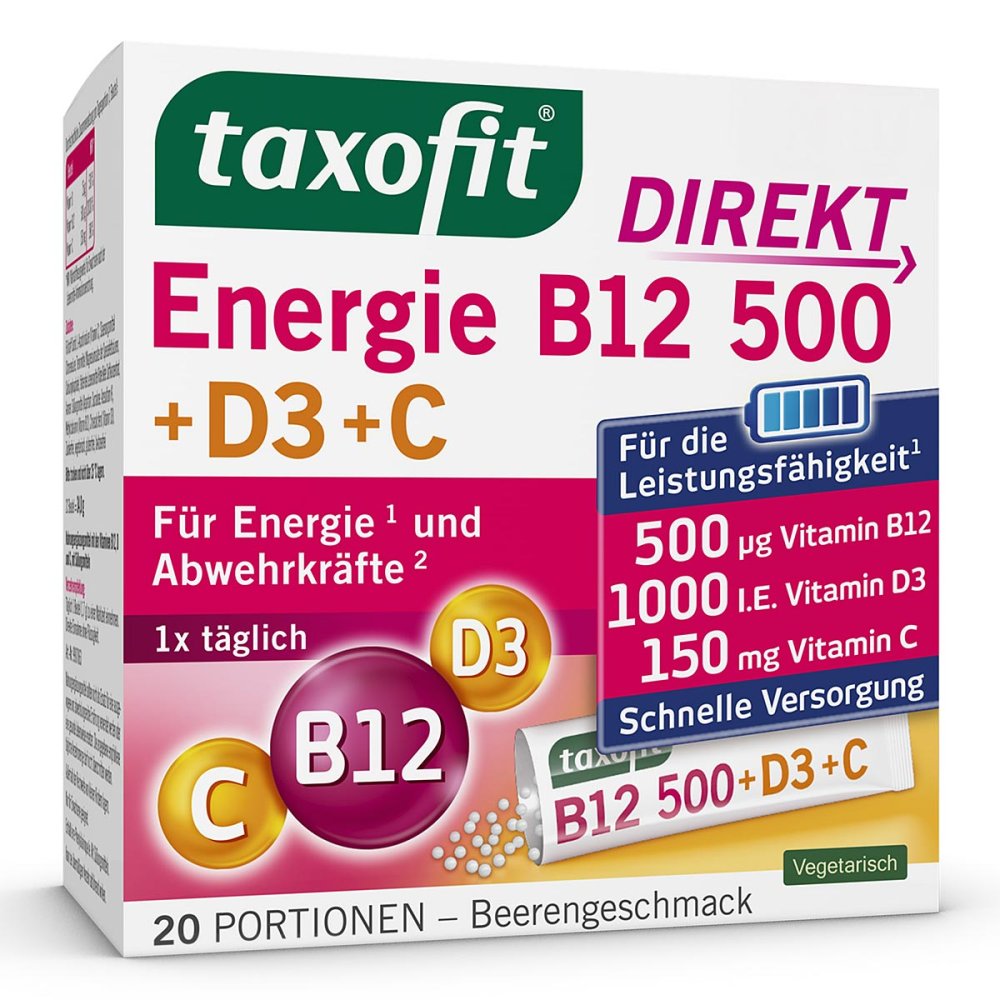 MCM KLOSTERFRAU Vertr. GmbH Taxofit Energie B12 500+d3+c Direkt Granulat 05852334