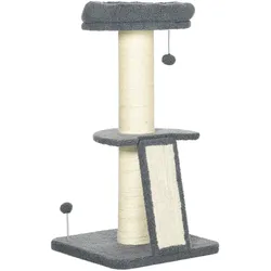 PawHut Kratzbaum 92H cm Kletterbaum mit Kratzbrett Katzenbaum Dunkelgrau