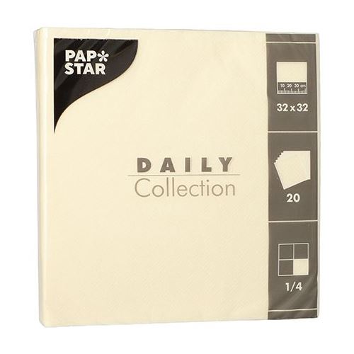 PAPSTAR Servietten Daily Collection champagner 2-lagig 16,0 x 16,0 cm 20 St.