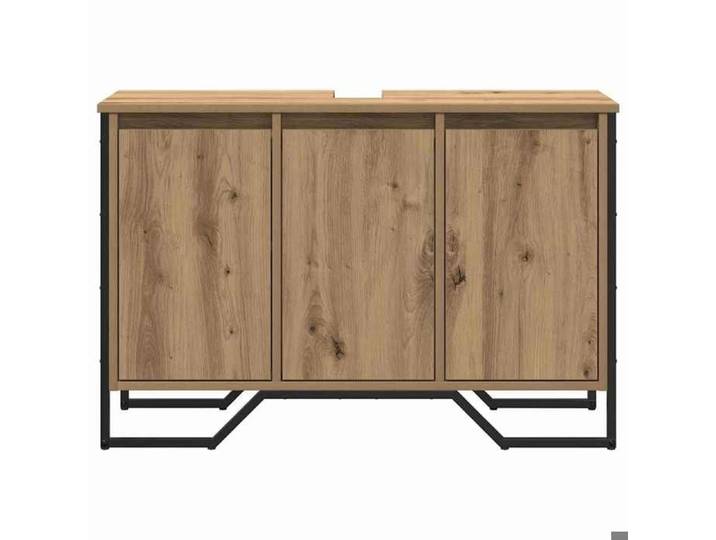 Moderne Cabinet Sous évier SOLOMOON Meuble-lavabo Autre Chêne artisanal 91x35x60 cm MM1774