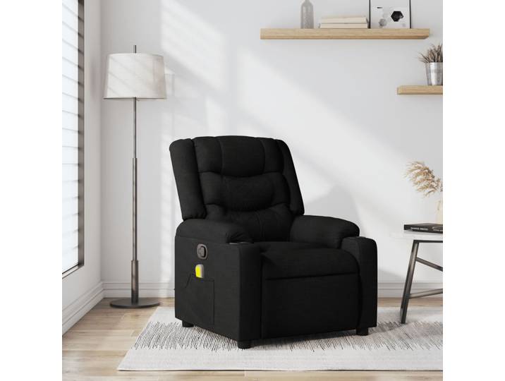 vidaXL Massage-Relaxsessel, schwarzer Stoff