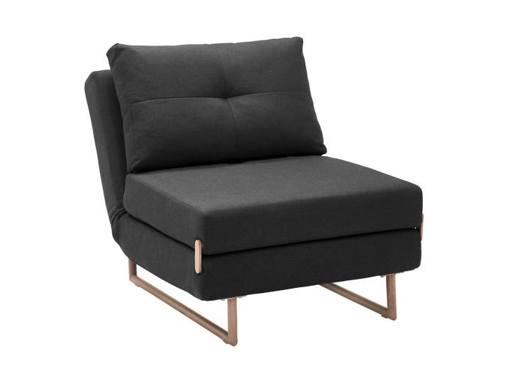 Schlafsessel Dunkelgrau Metall, Textil