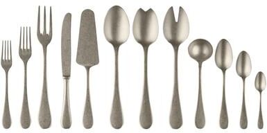 Mepra Vintage Pewter Flatware Set - 67 Pieces