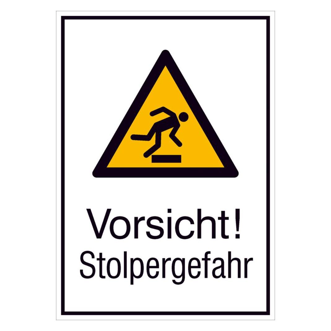 Wolk Warn-Kombischild Vorsicht! Stolpergefahr Aluminium B x H 262 mm (11.A8027)