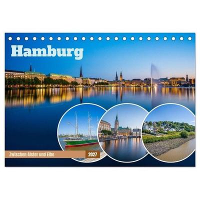 Hamburg - Zwischen Alster und Elbe (Tischkalender 2027 DIN A5 quer), CALVENDO Monatskalender