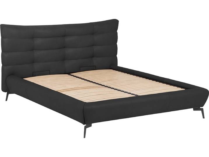 Bett WILLOW 160x200cm echtleder anthrazit
