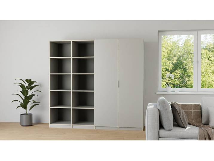 Begehbarer Kleiderschrank mit vielen Optionen Premium Dekore Grau Multiplex Kante