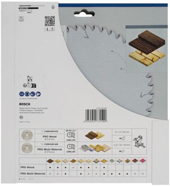 BOSCH Promo Pack de 2, 216 mm Pro Wood/MM (2608644734)