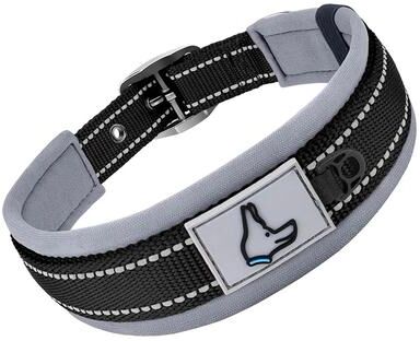 Uplift Treasures Reflective Padded Adjustable Dog Collar black l