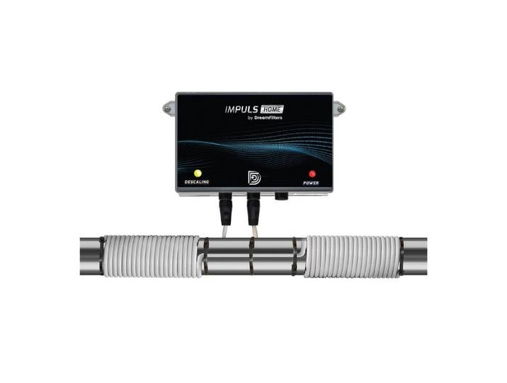 DreamFilters Kalk- und Wasserfilter Entkalkungssystem Impuls Home, Umweltfreundlicher Impuls-Entkalker für Rohre bis 1-½” oder Ø 40 mm.