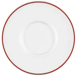 Esmeyer 6 x Seltmann Untertasse 1 15,5 cm, Form: Vitalis,  Dekor: 11484 rote Linie