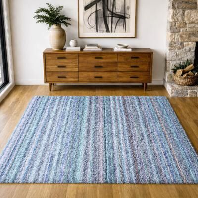Addison Rugs Premium Washable Super Soft Stripe Spencer Dream Shag Rug