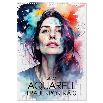 Aquarell-Frauenporträts (Wandkalender 2027 DIN A3 hoch), CALVENDO Monatskalender