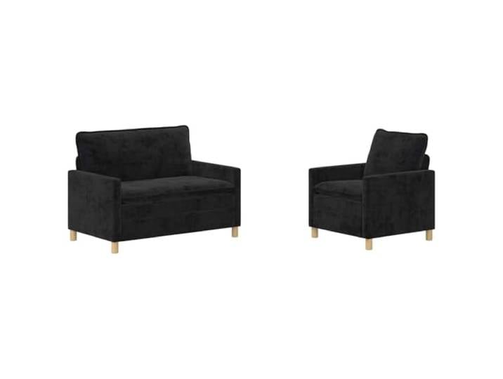 hliofuir Sofa Set 2-teilig Schwarz Modernes Couch Set für Wohnzimmer Bequemes Polstermöbel Set mit doppellagigen Kissen und Metallrahmen für Wohnzimmer, Arbeitszimmer und Büro.