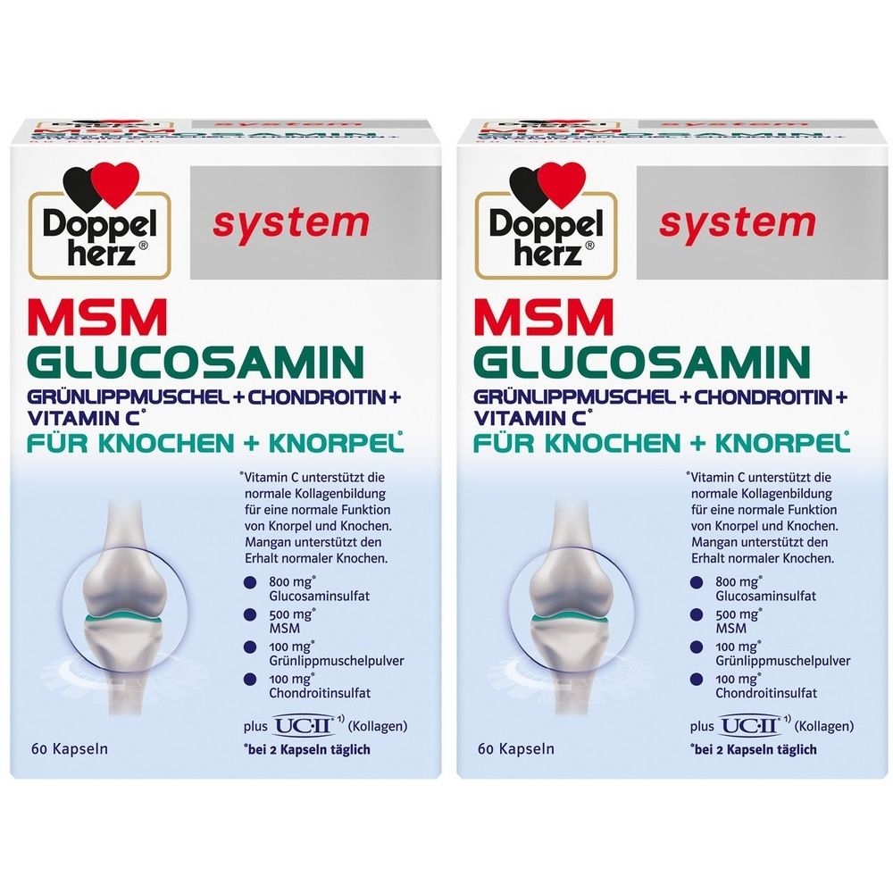 Doppelherz MSM Glucosamin system Kapseln 2x 2x60 St