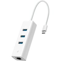 LAN-Adapter UE330C, USB 3.2 Gen1 USB-C > 3x USB-A + RJ-45 weiß, Gigabit Ethernet