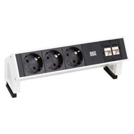 Bachmann Steckdoseneinheit "DESK 2", 4-fach, weiá, Bundle 1 (2 m) (902.357)