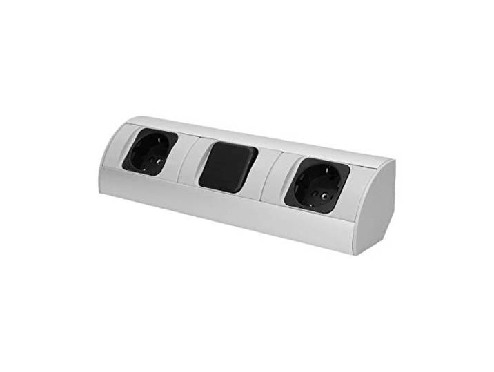 Orno OR-AE-1304(GS) AE-1304(GS) Hoekstopcontact Keuken met Schakelaar 2-Voudig - 3680W,zilver