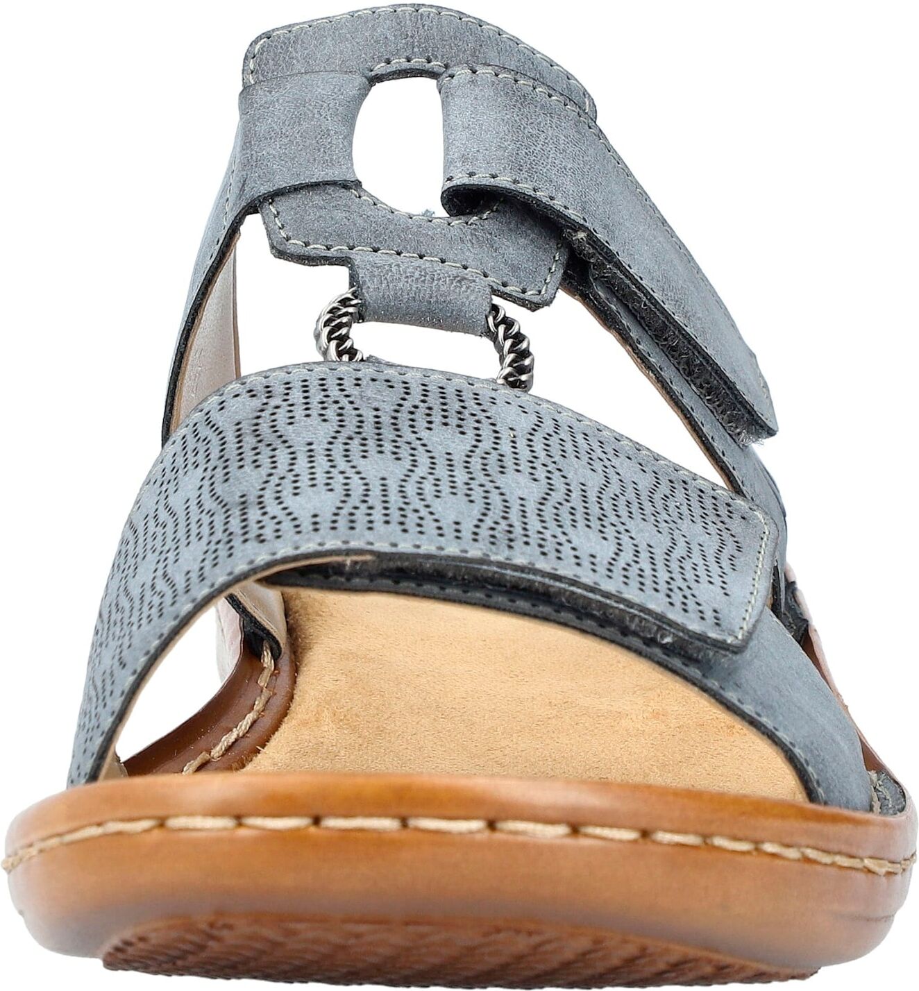 Pantolette RIEKER, Damen, Gr. 39, Lederimitat, blau (hellblau), Schuhe Pantolette hellblau 39, Lederimitat