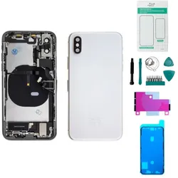 Kaputt.de iPhone XS Gehäuse mit Backcover Silber - Set (Apple iPhone XS), Mobilgerät Ersatzteile, Silber